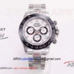 Noob Faceory Rolex Cosmorgraph Daytona Swiss 7750 Watch - White Dial Black Bezel Stainless Steel Case/Band